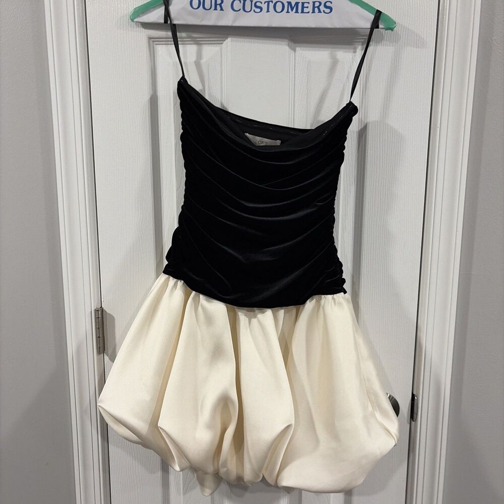 Loft By Ann Taylor Women's Black And White Bubble Mini Dress Size Small